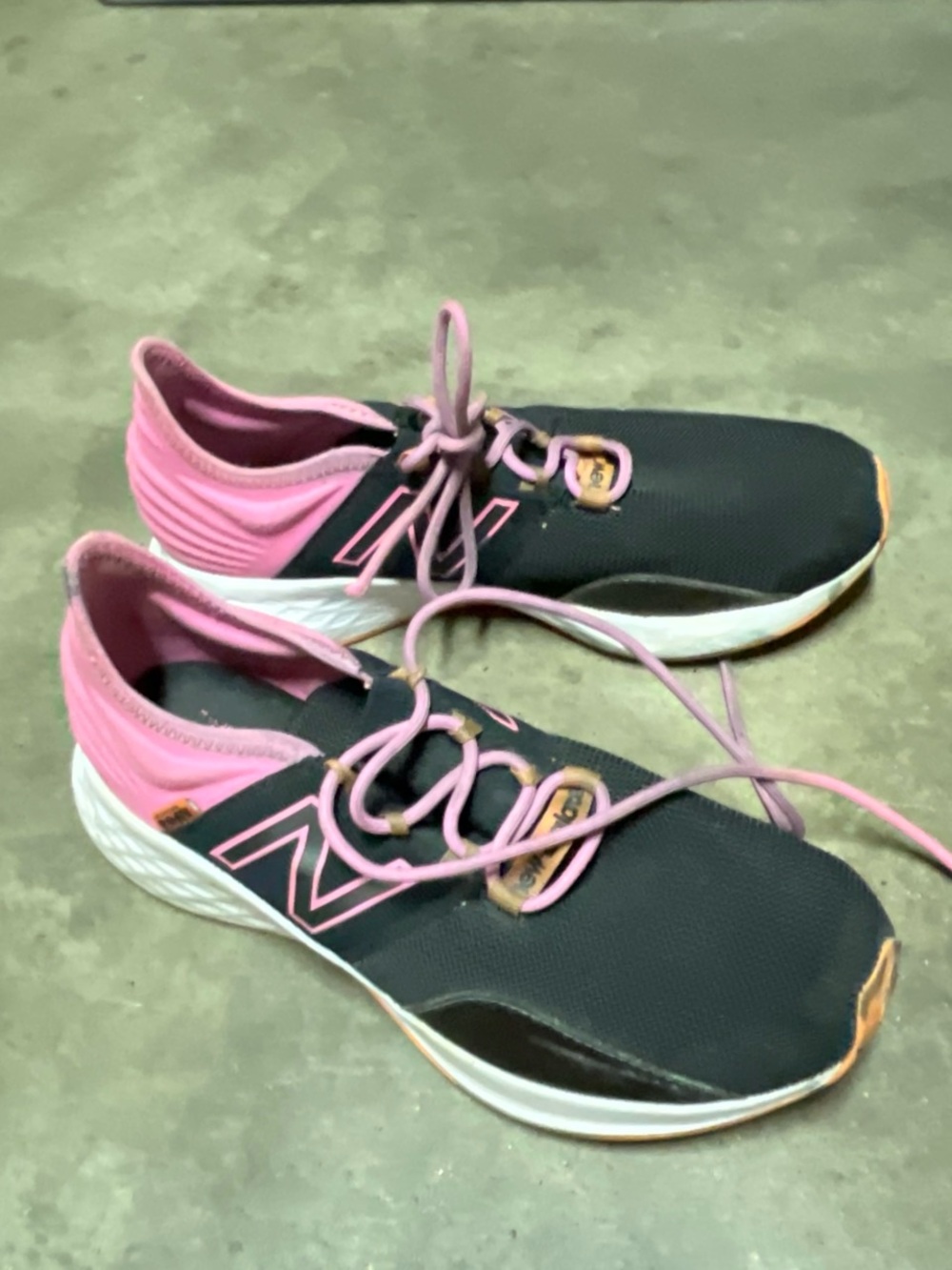 New Balance Women's Black and Pink Slip-On Athletic Sneakers